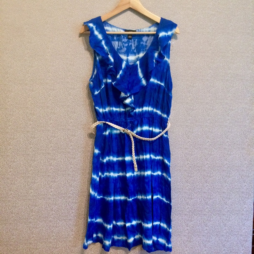 🆑 CLEARANCE! XL 🆕 AGB Indigo Tie Dye Dress New